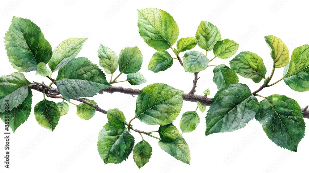 Techno Botany: AI-Created Floral Leaves on White Techno Botany: AI-Created Floral Leaves on White