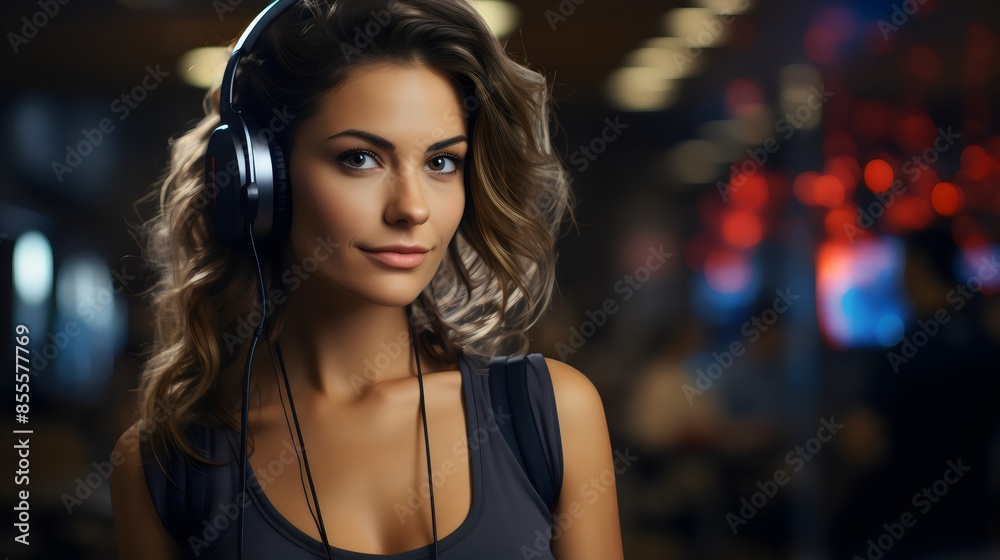 Telemarketer, sales agent talks, consults an online customer hotline operator works in office background Ai generated Telemarketer, sales agent talks, consults an online customer hotline operator works in office background Ai generated