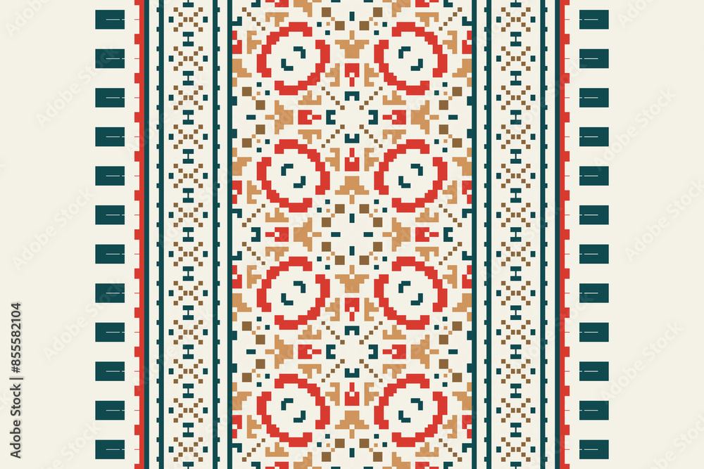 Geometric ethnic oriental seamless pattern traditional Design for background, carpet, wallpaper, clothing, wrapping, Batik, fabric, vector, illustration, boho embroidery style. Geometric ethnic oriental seamless pattern traditional Design for background, carpet, wallpaper, clothing, wrapping, Batik, fabric, vector, illustration, boho embroidery style.