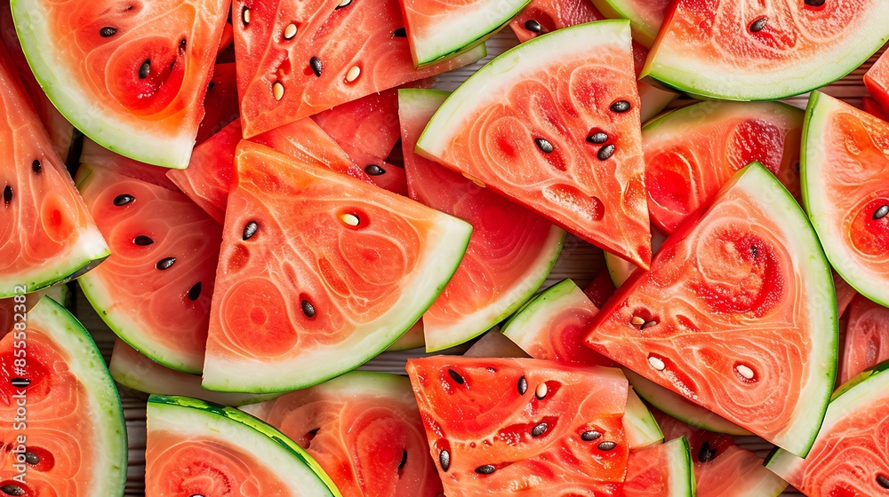 Sliced red ripe watermelon fruit background Sliced red ripe watermelon fruit background