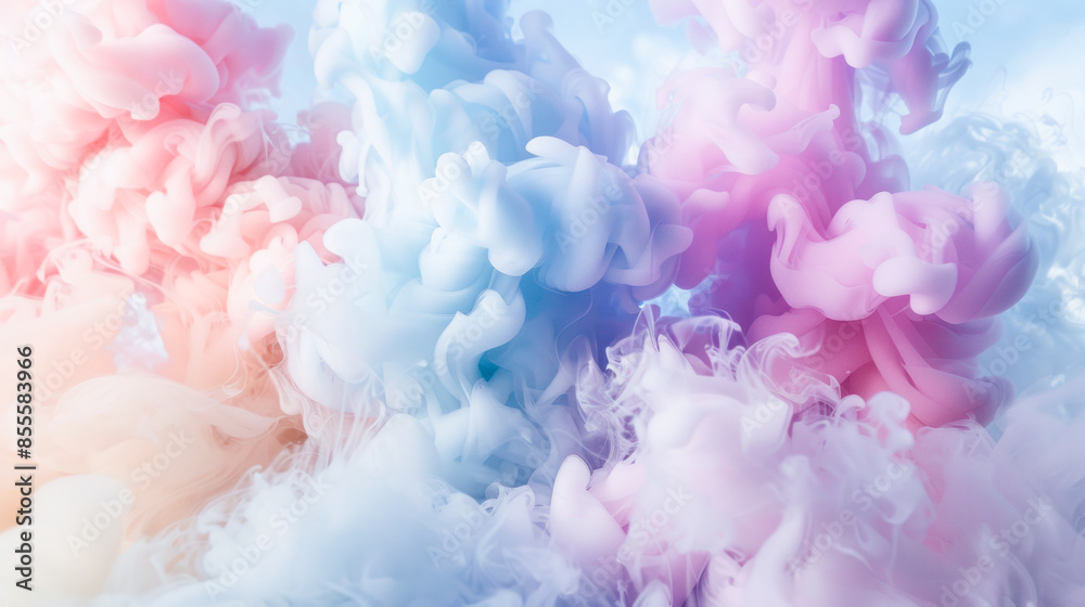 Colorful smoke in rainbow hues on white background with various shades and patterns Colorful smoke in rainbow hues on white background with various shades and patterns