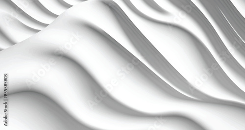 Wavy volumetric abstract monochrome pattern. Vector illustration	