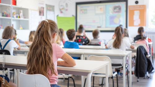 Kinder beim Unterricht in der Grundschule