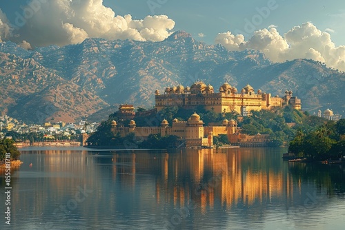 Jal Mahal, Jaipur, India in the evening photo