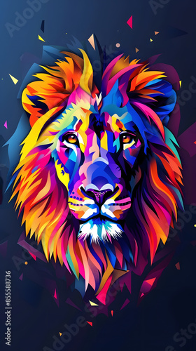 low poly lion vector illustration 