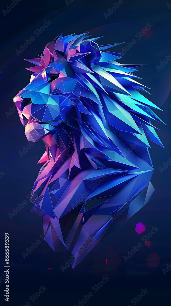 Obraz premium low poly lion vector illustration 