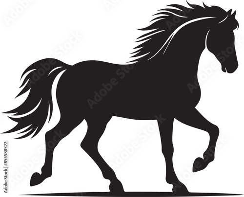 A sweet horse silhouette in vector art