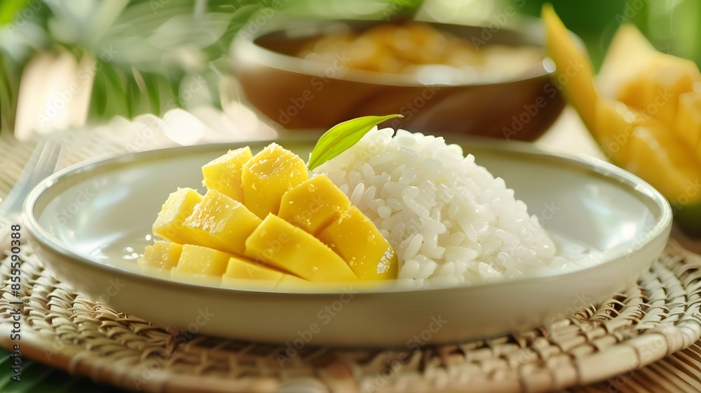 mango and sticky rice. mango and sticky rice.