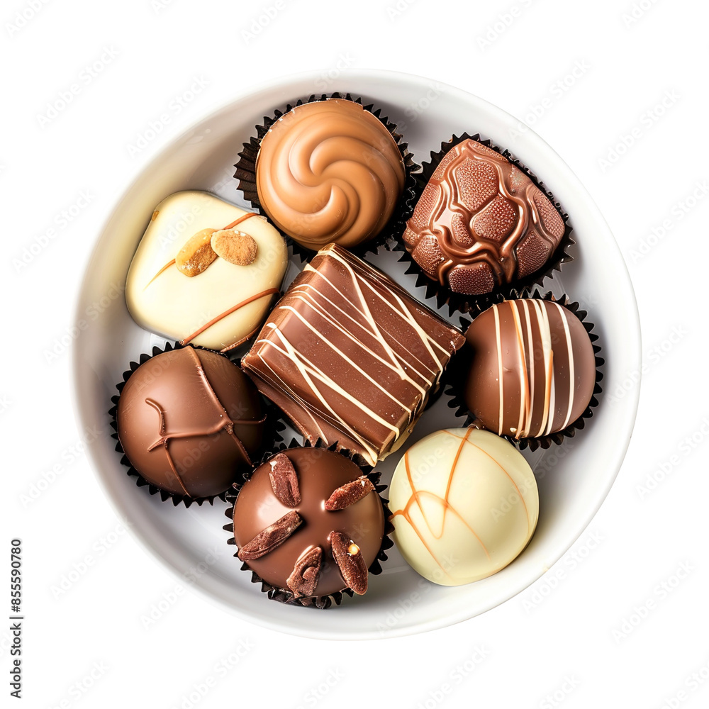Chocolate candies in a bowl isolated on transparent background Remove png, Clipping Path Chocolate candies in a bowl isolated on transparent background Remove png, Clipping Path