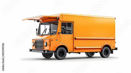 Street food truck van fast delivery isolated on white background vector image © Akharadat