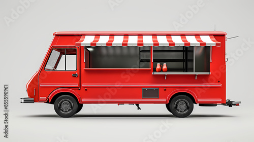Street food truck van fast delivery isolated on white background vector image