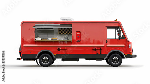 Street food truck van fast delivery isolated on white background vector image