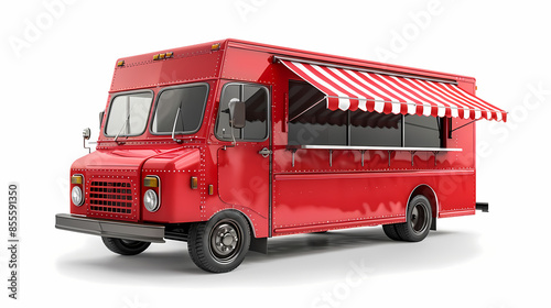 Street food truck van fast delivery isolated on white background vector image