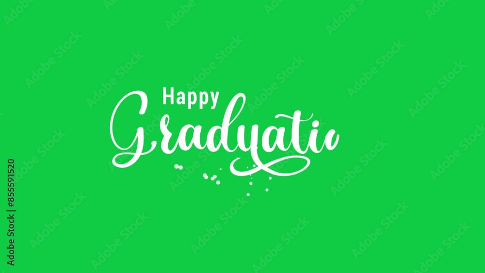 Happy Graduation Text Animation. Animated text with white particles and ink effect on greenscreen Background, suitable for celebration and greetings videos. alpha channel only 4k Happy Graduation Text Animation. Animated text with white particles and ink effect on greenscreen Background, suitable for celebration and greetings videos. alpha channel only 4k