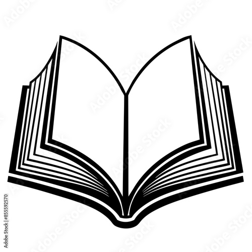 opened book line art, generative AI
