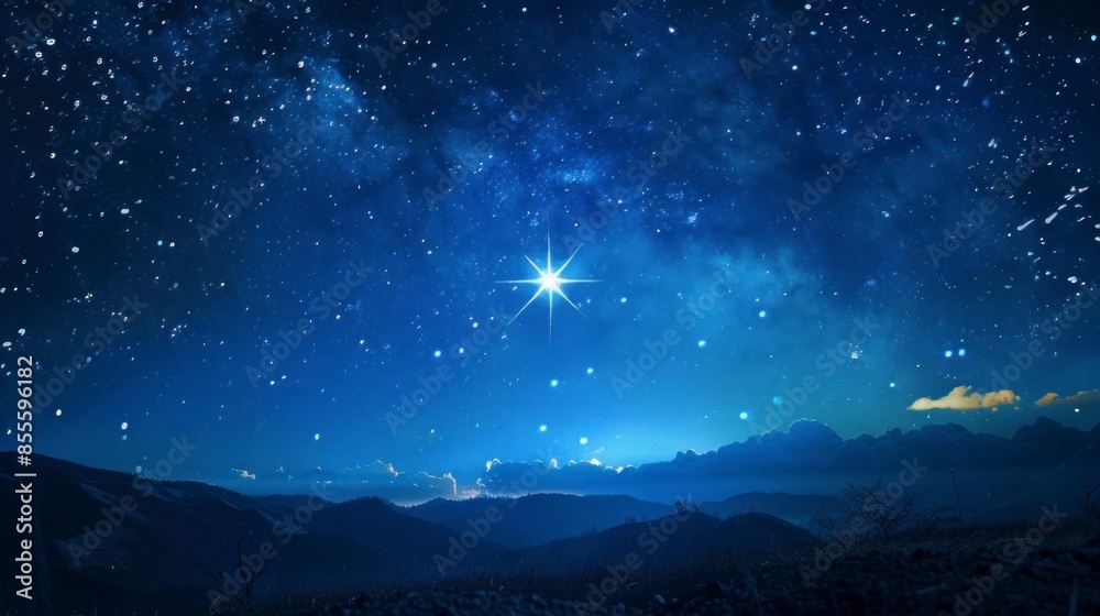 Midnight sky aglow with twinkling stars, painting a serene backdrop.
