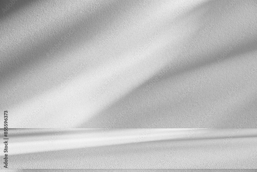 Wall interior background, studio and backdrops show products.with shadow from window color white and grey. background for text insertion and presentation product Wall interior background, studio and backdrops show products.with shadow from window color white and grey. background for text insertion and presentation product