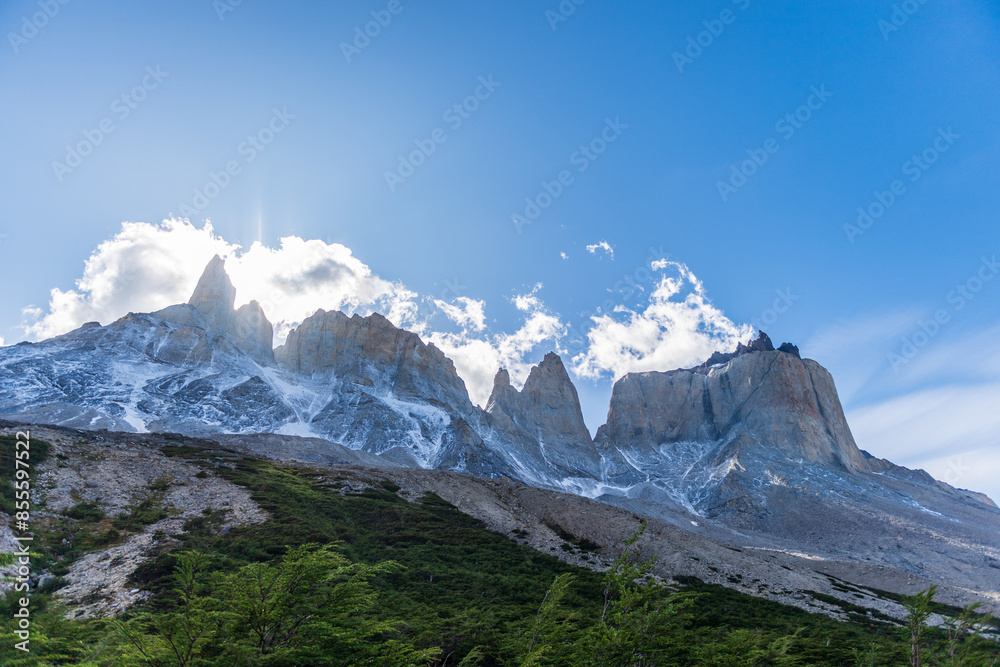 Impressive mountain view at Mirador Brittanico in Torres Del Paine national park, Patagonia, Chile. Impressive mountain view at Mirador Brittanico in Torres Del Paine national park, Patagonia, Chile.