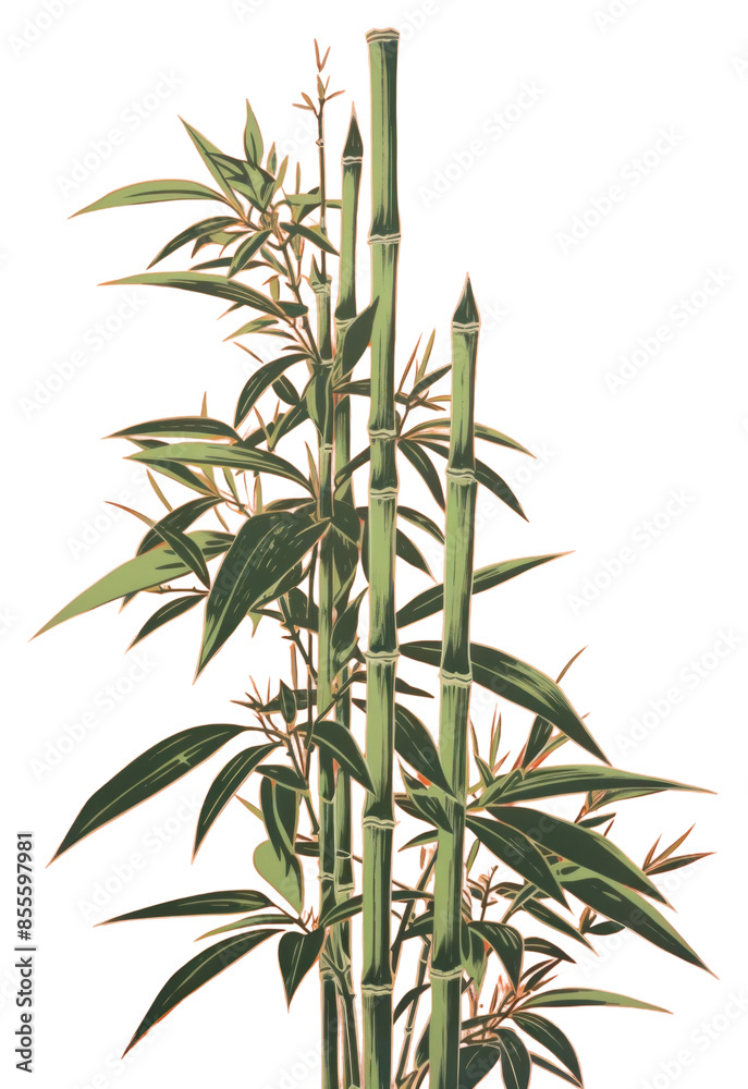 Fototapeta premium PNG Bamboo plant green red.