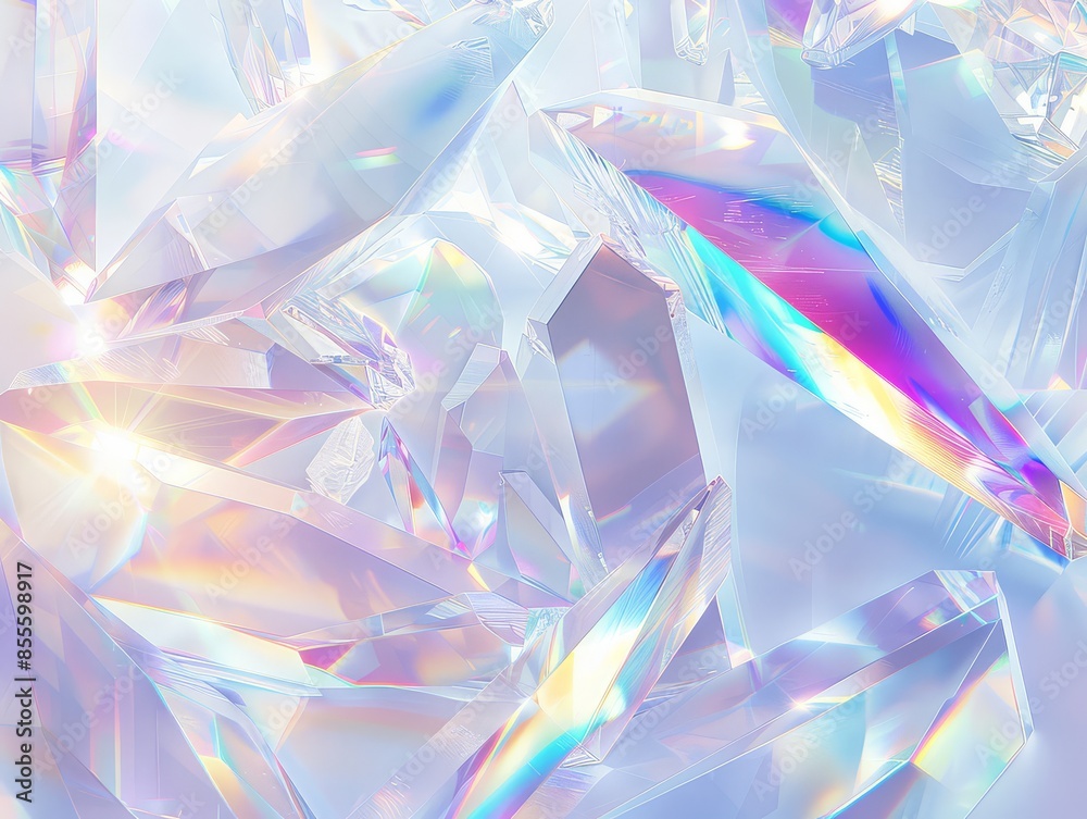 Crystal like features and fractal shapes highlighted through vibrant color contrasts Crystal like features and fractal shapes highlighted through vibrant color contrasts
