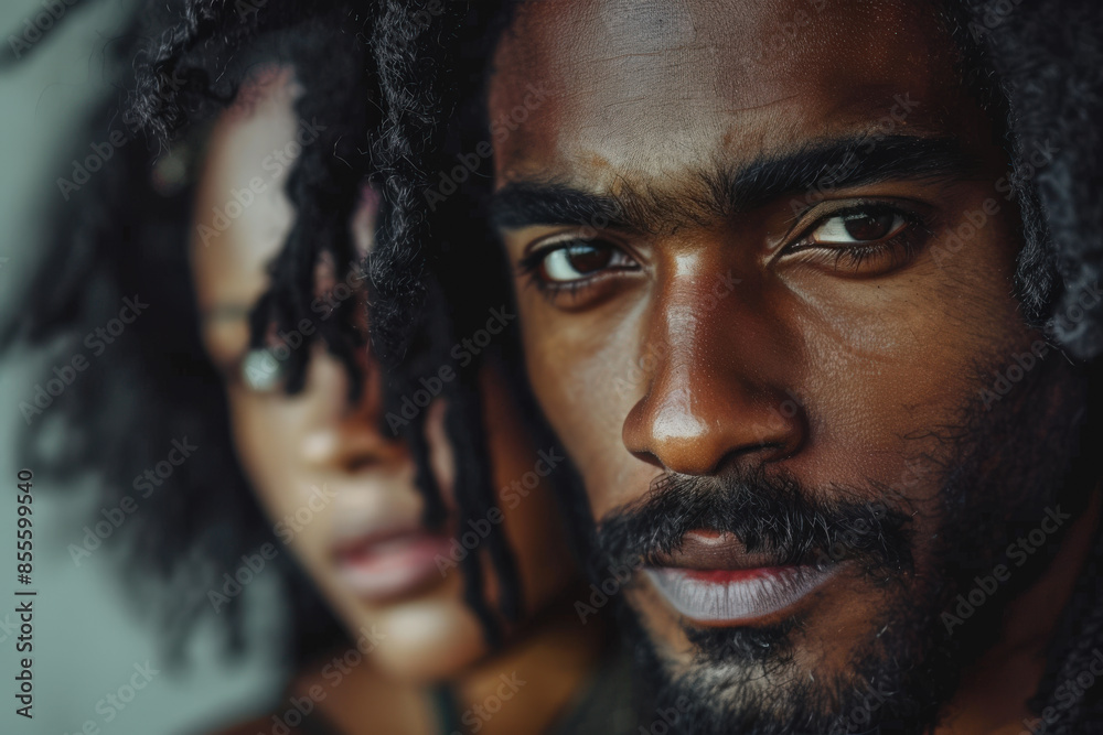 Intense Portrait of Two People at Dusk Intense Portrait of Two People at Dusk