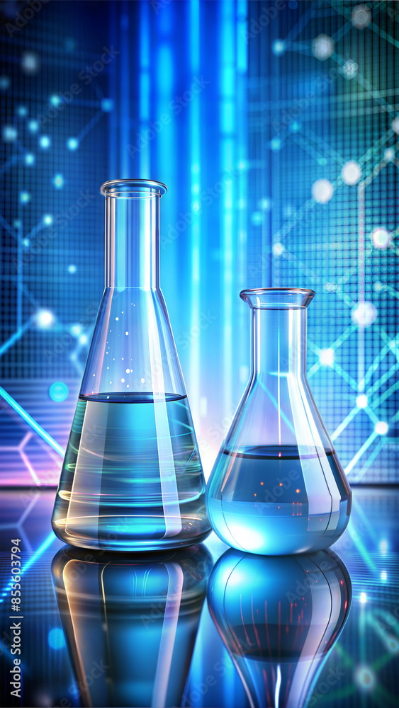 abstract background with laboratory test tubes and glass flasks abstract background with laboratory test tubes and glass flasks
