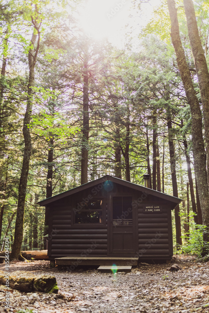 Trekking Cabin Surrounded by Lush Green Forest Trekking Cabin Surrounded by Lush Green Forest