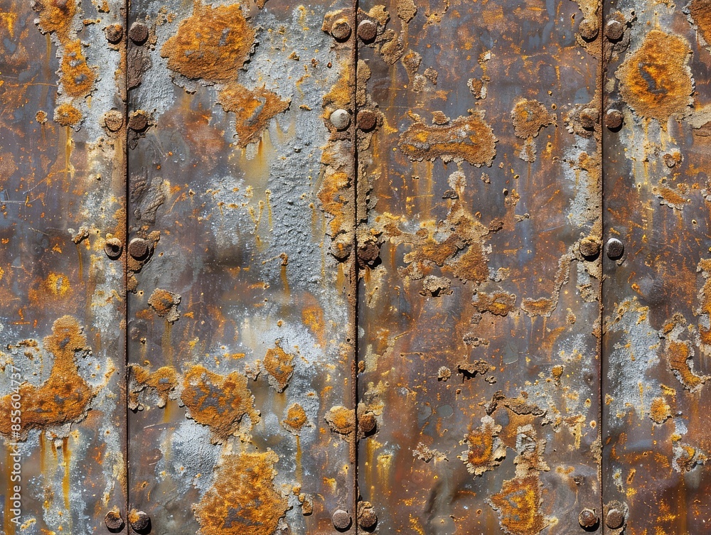 Rough weathered texture on rusty metal background