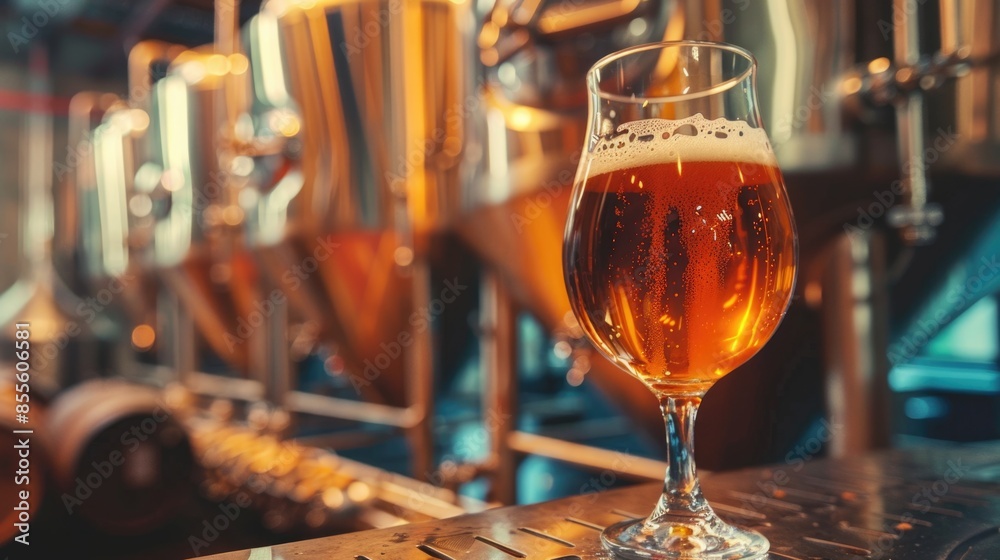 Craft Beer Glass in a Brewery Craft Beer Glass in a Brewery