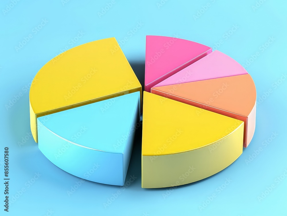 Obraz premium Ad budget allocation a 3d pie chart showing different allocations for advertising budgets across various platforms, highlighting efficient budget management.