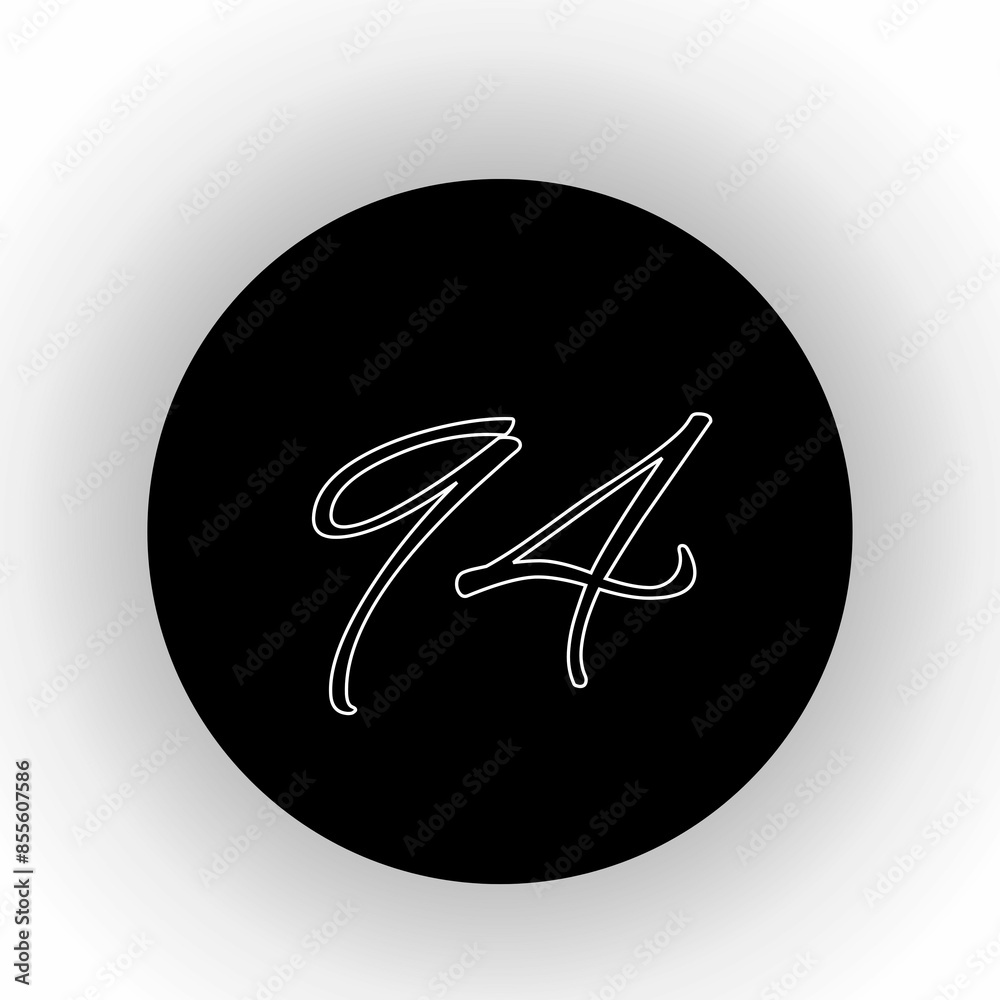Neon lamps in the dark. Number 94 Abstract Geometric Line. Number of games 94. Simple design, number 94, Neon lamps in the dark. Number 94 Abstract Geometric Line. Number of games 94. Simple design, number 94,