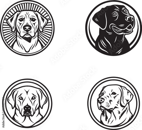 Labrador retriever circle logo design