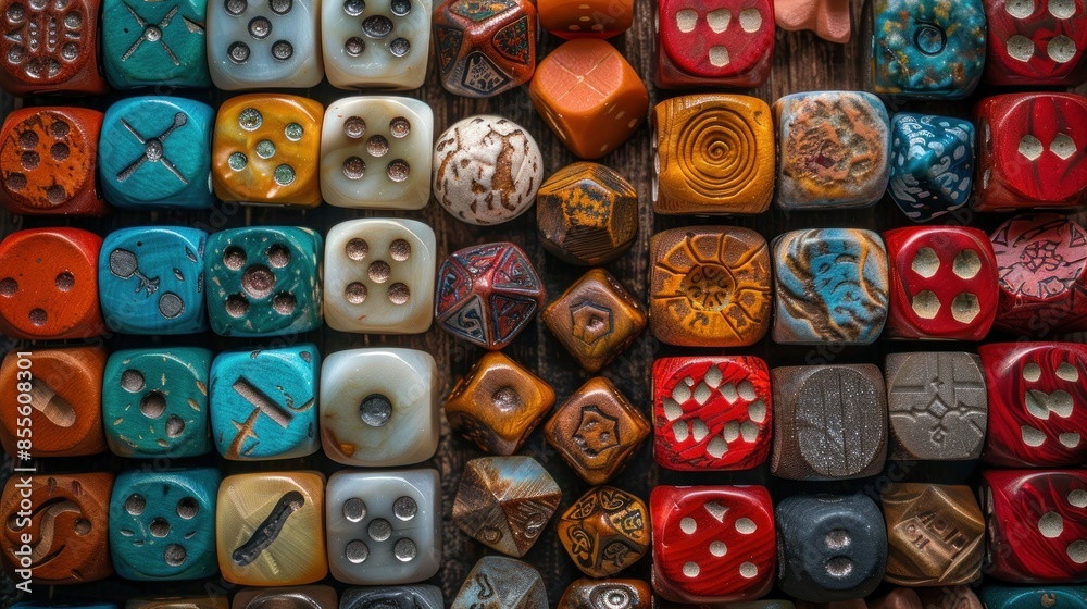 Fototapeta premium Collection of Hand-Painted Dice