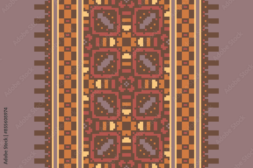 Seamless pattern in patchwork style. Embroidered print for carpet, textile, wallpaper, wrapping paper. Ethnic and tribal motifs. Handwork. Vector illustration. Seamless pattern in patchwork style. Embroidered print for carpet, textile, wallpaper, wrapping paper. Ethnic and tribal motifs. Handwork. Vector illustration.
