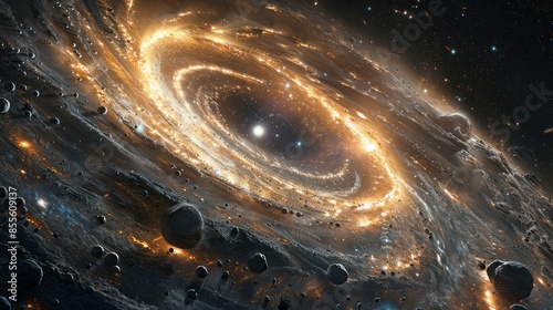 Cosmic Dance: A Galaxy's Inner Glow photo