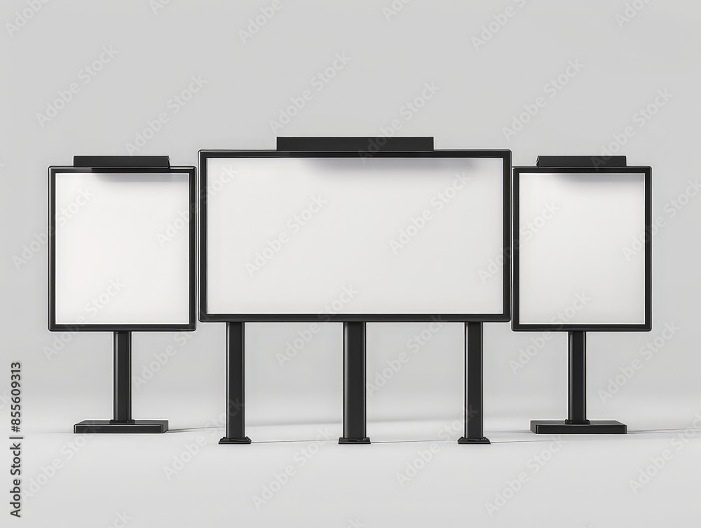 Blank whiteboard advertising stands billboard. Blank whiteboard advertising stands billboard.