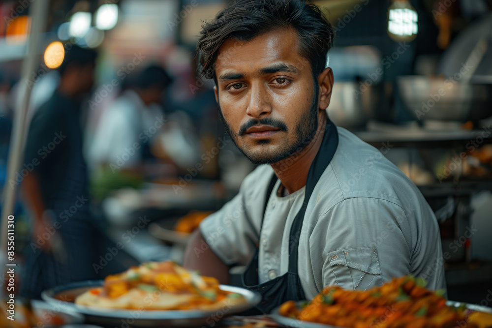 Fototapeta premium Street Food Vendor in the Evening 