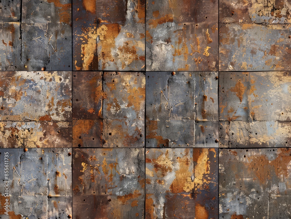 Neglected and rusty metal panel reflects years of deterioration Neglected and rusty metal panel reflects years of deterioration