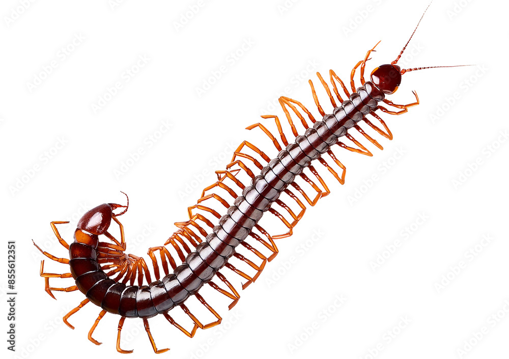 Fototapeta premium Centipede isolated on the white background