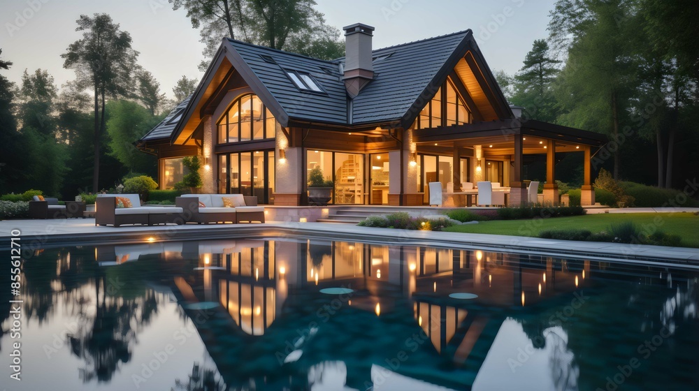 Fototapeta premium house on the pool 