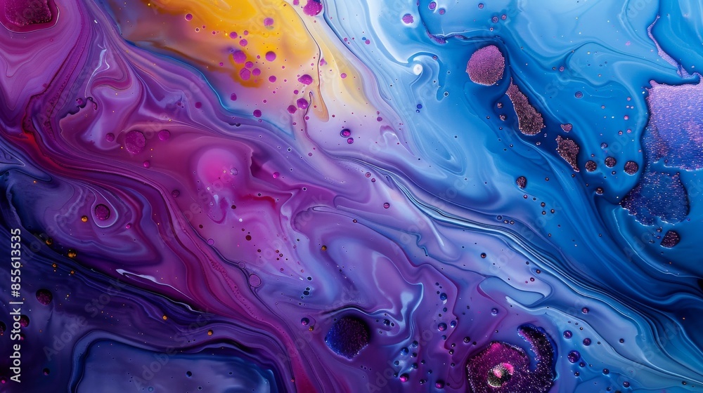 Fototapeta premium A cosmic-inspired artwork using mixed media techniques.