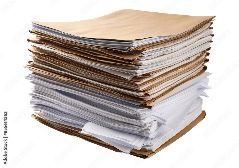 Tack of Documents isolated on white background Tack of Documents isolated on white background