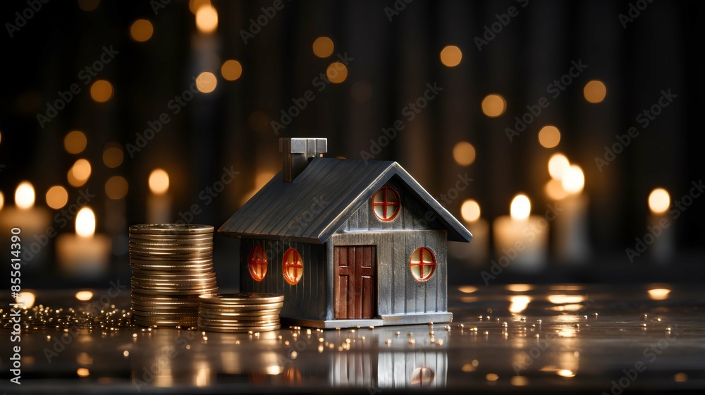house model on coins
