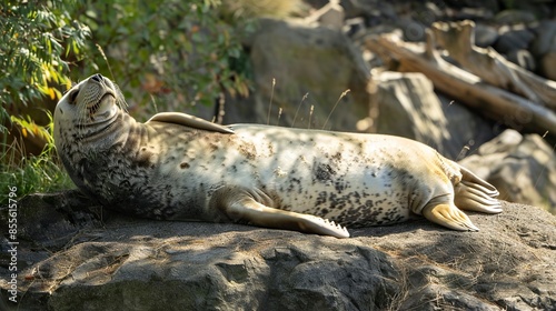 Lobo Marino sunbathing and playing around, león marino, lobos photo