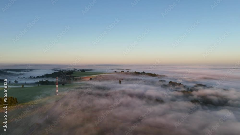 Early morning sunrise on the horizon of a chilean rural landscape. Early morning sunrise on the horizon of a chilean rural landscape.