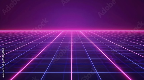 Cyberpunk Grid with Pink Neon Lights