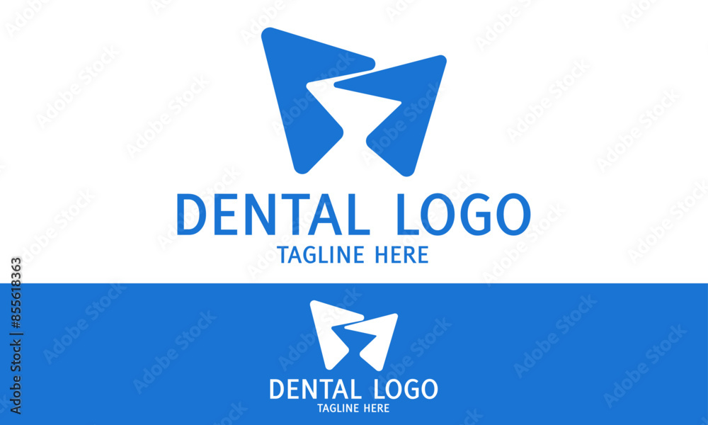 Blue Color Abstract Black and White Hill Dental Tooth Logo Design Blue Color Abstract Black and White Hill Dental Tooth Logo Design