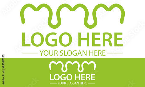 Green Color Abstract Line Art Tooth Dental Clinic Logo Design
