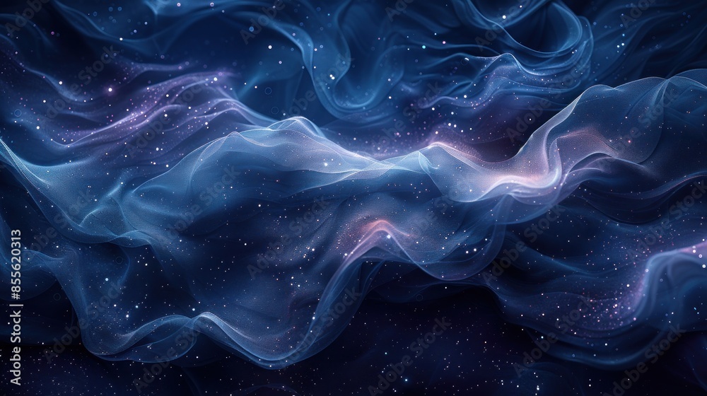 Abstract Blue Swirling with Shimmering Stars Abstract Blue Swirling with Shimmering Stars