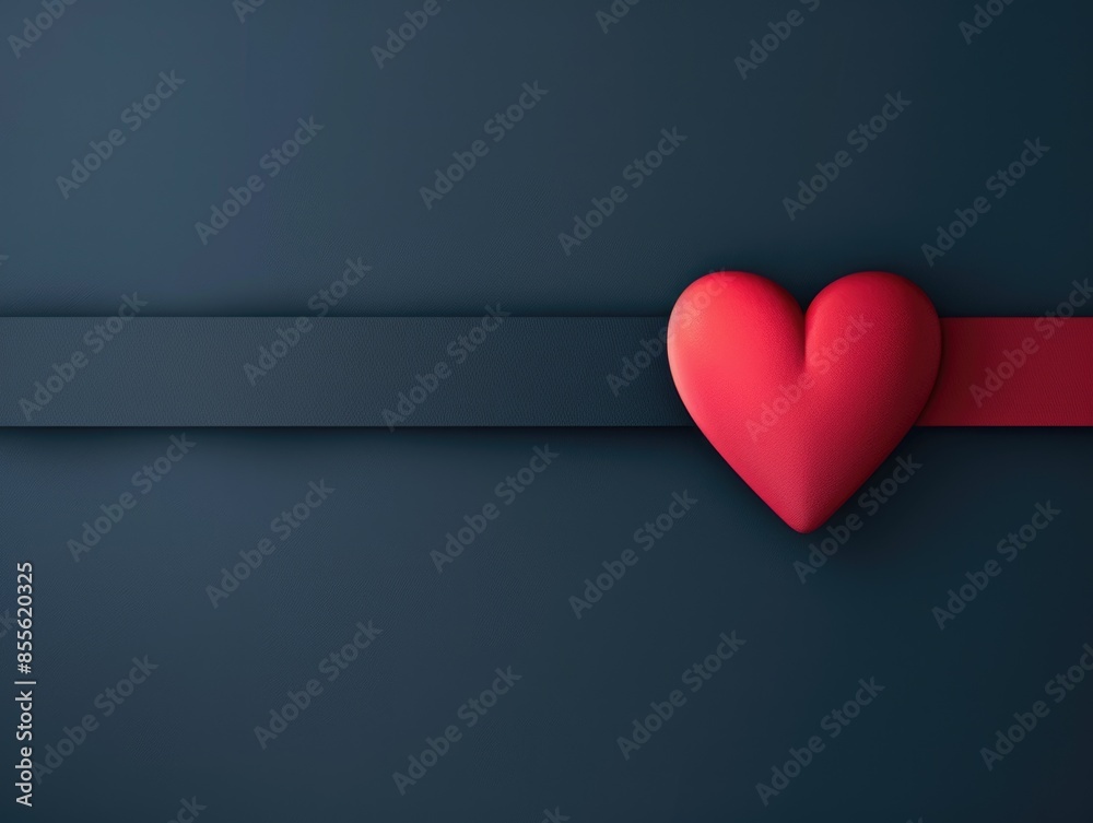 A bold red heart sits on a deep blue background, perfect for romantic or love-themed designs A bold red heart sits on a deep blue background, perfect for romantic or love-themed designs